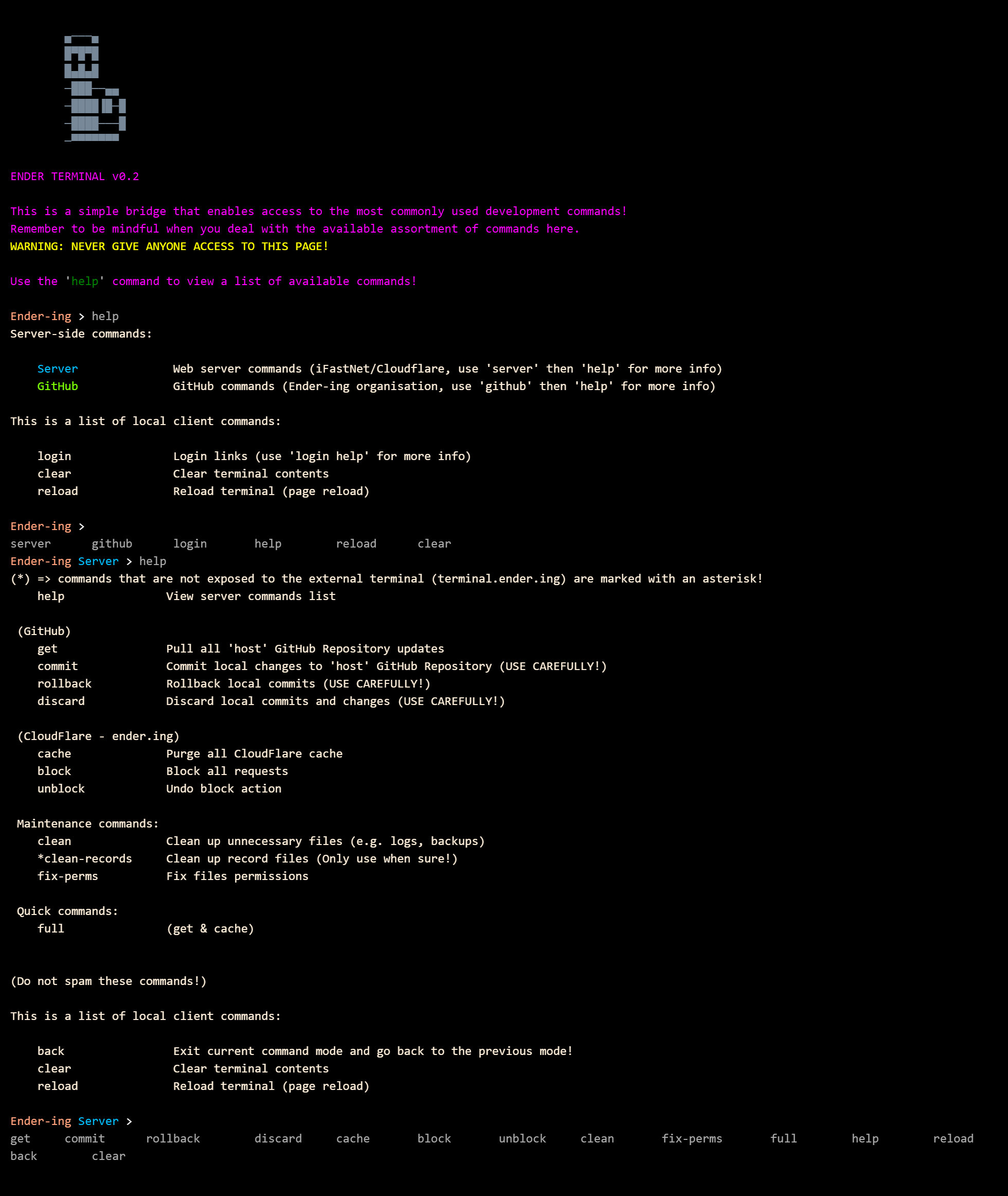 Server Terminal